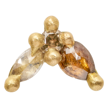 Cognac Diamond Floret Stud Earring - Made to Order